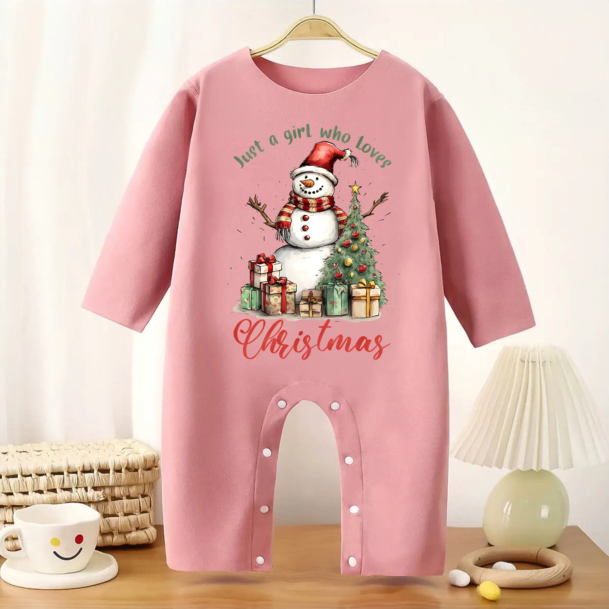 

Snowman Gift First Christmas MINISO Baby Thickened Jumpsuit Infant Longsleeve Creeper Keep Warm for Height 60-90CM Baby Cloth