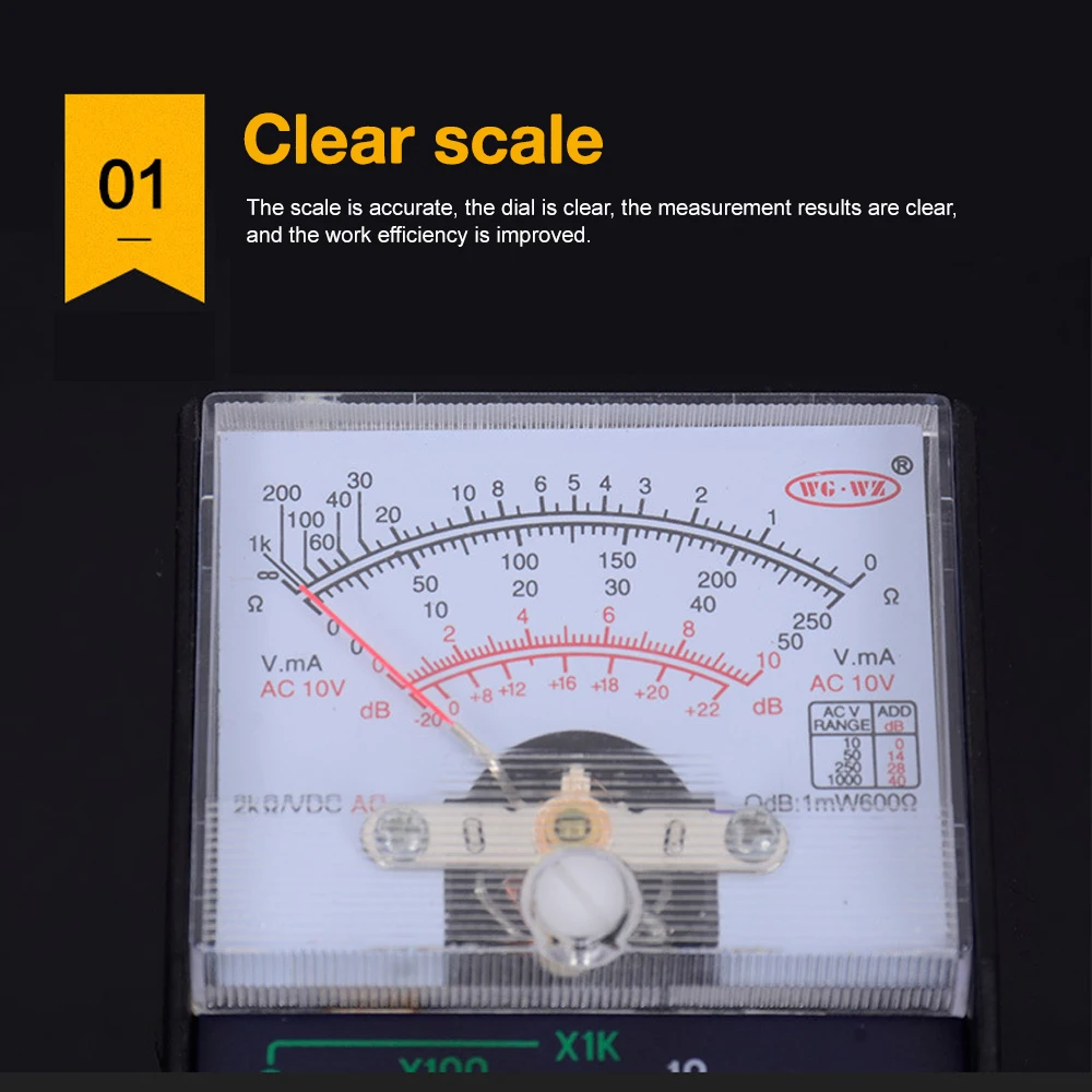 1Pcs MF-110A Electric Analog Multimeter Multitester Portable Voltmeter Ammeter AC / DC Voltage Current OHM Multi Meter Tester