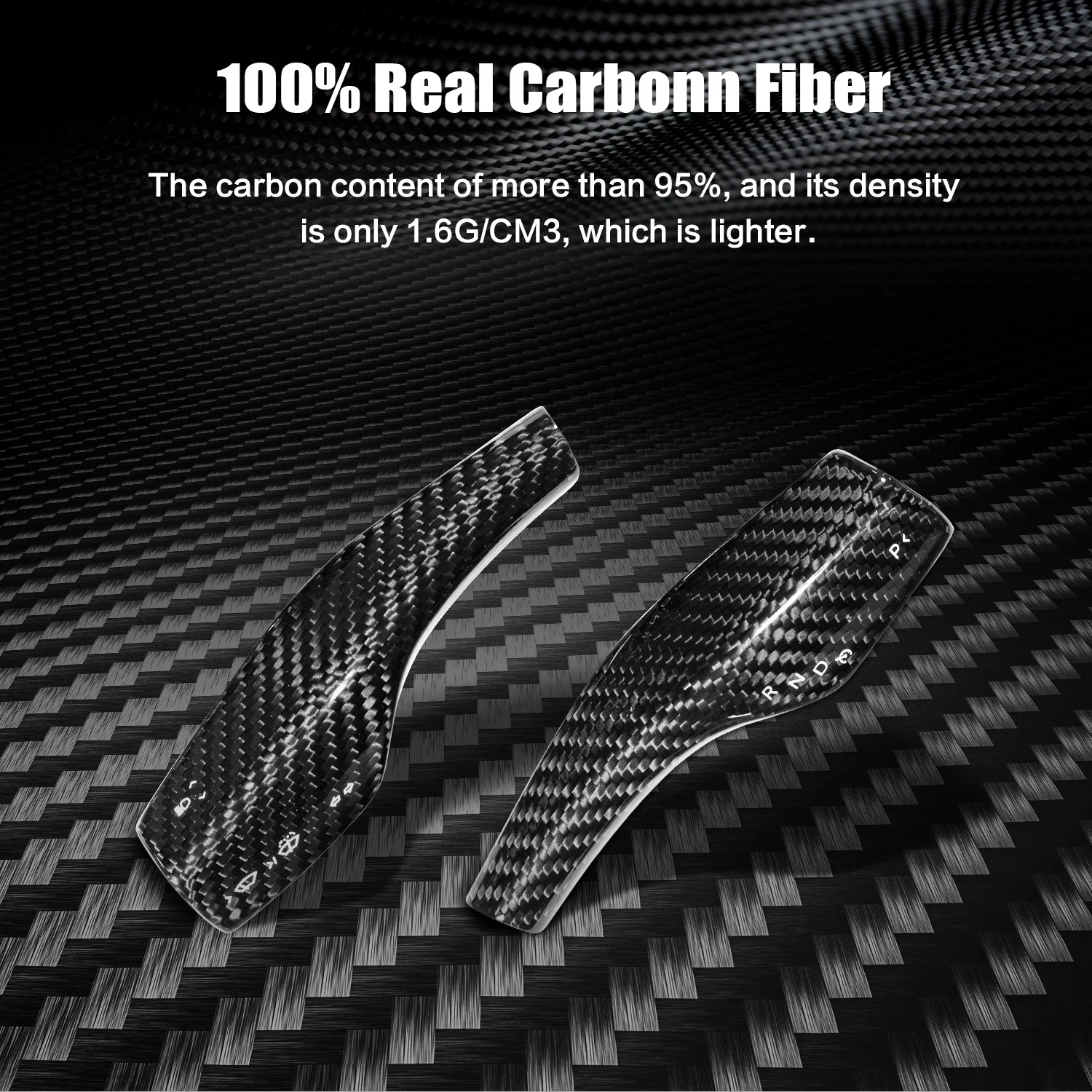 Hansshow Model 3 Y Real Carbon Fiber Turn Signal Stalk Covers For Tesla Car Interior Accessories Decoration