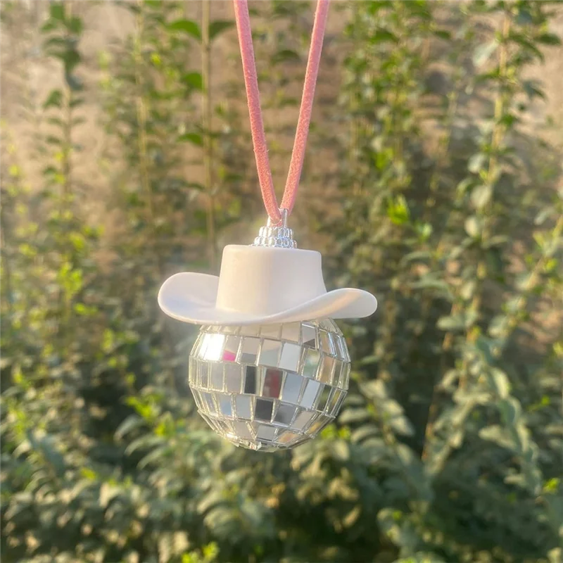 

Disco Ball Cow Boy Hat Car Accessories,Car Interior Accessories,Car Hanging Ornament Accessories-AT64