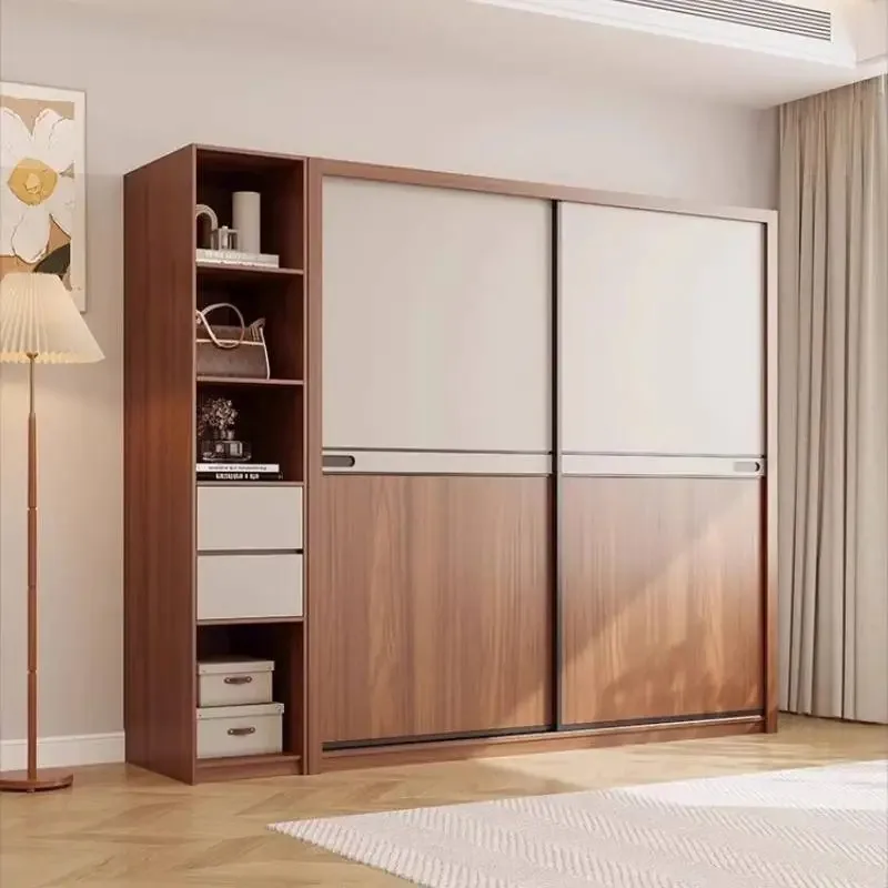 Armarios de Madera para Adultos, Personalizados, Color Marrón, con Elementos de Almacenamiento, Armario de Dormitorio, Liquidación, Ropero Armable de Madera, Muebles para el Hogar