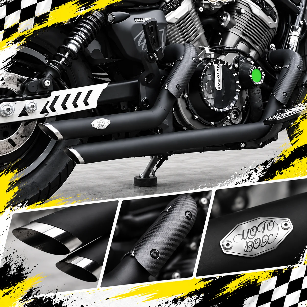 Modified VH Full Exhaust Single Side Dual Sound Tone For Benda Napoleon Bob 500 Chinchilla 500 Motorcycle