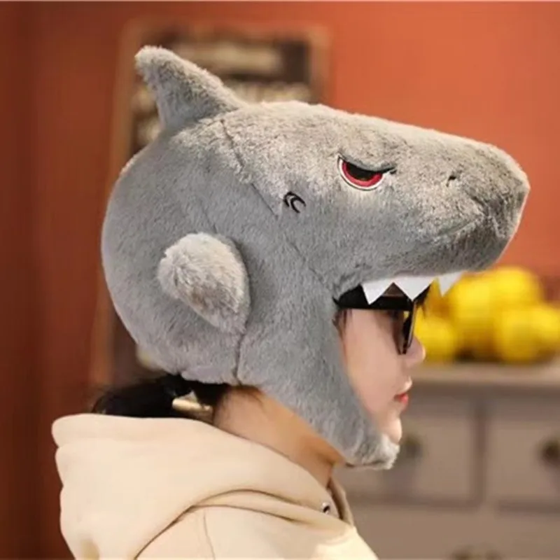 Adult Children Shark Hat Carton Plush Cap Funny Party Costume Dress Cosplay Carnival Photo Props