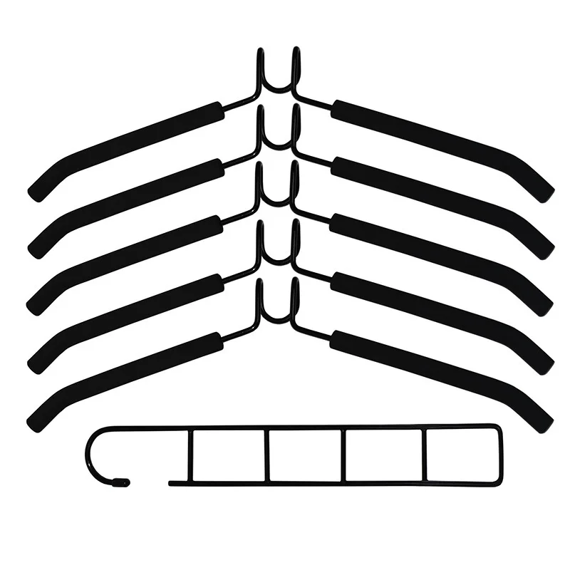 

Нескользящая многослойная металлическая вешалка, домашняя Многофункциональная вешалка для хранения и хранения одежды, трехслойная вешалка с крючками