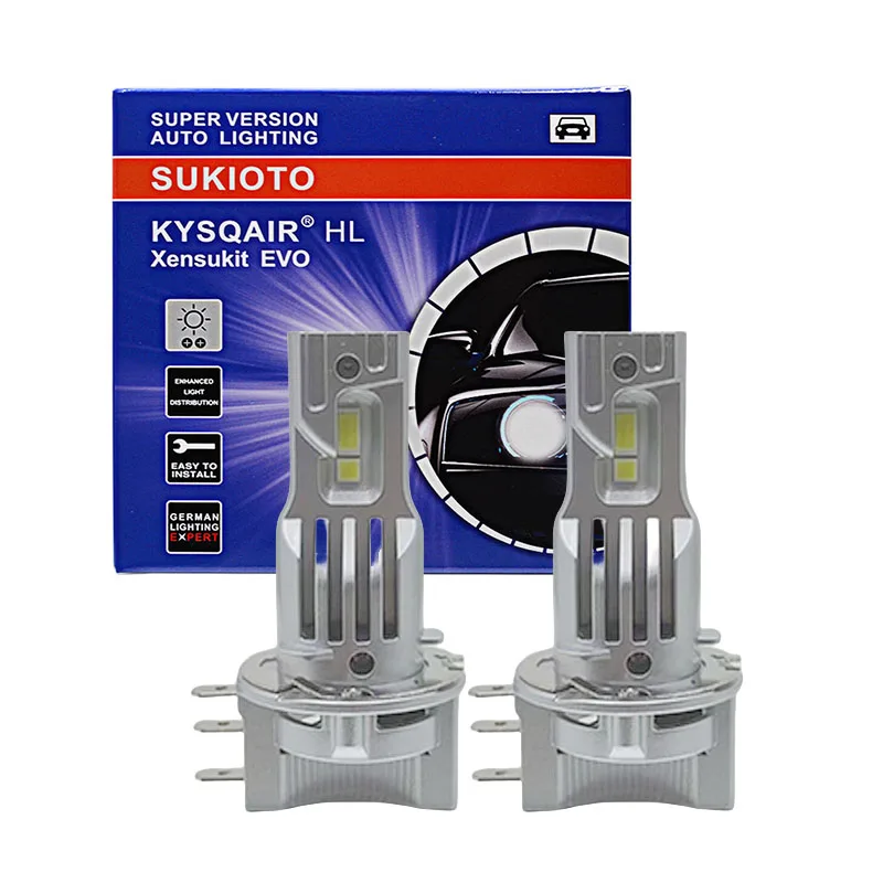 

2PCS SUKIOTO Mini Size Car H15 LED Headlight Bulbs 6500K White 90W 30000LM Canbus Error Free High Beam H15 DRL LED Driving Lamp