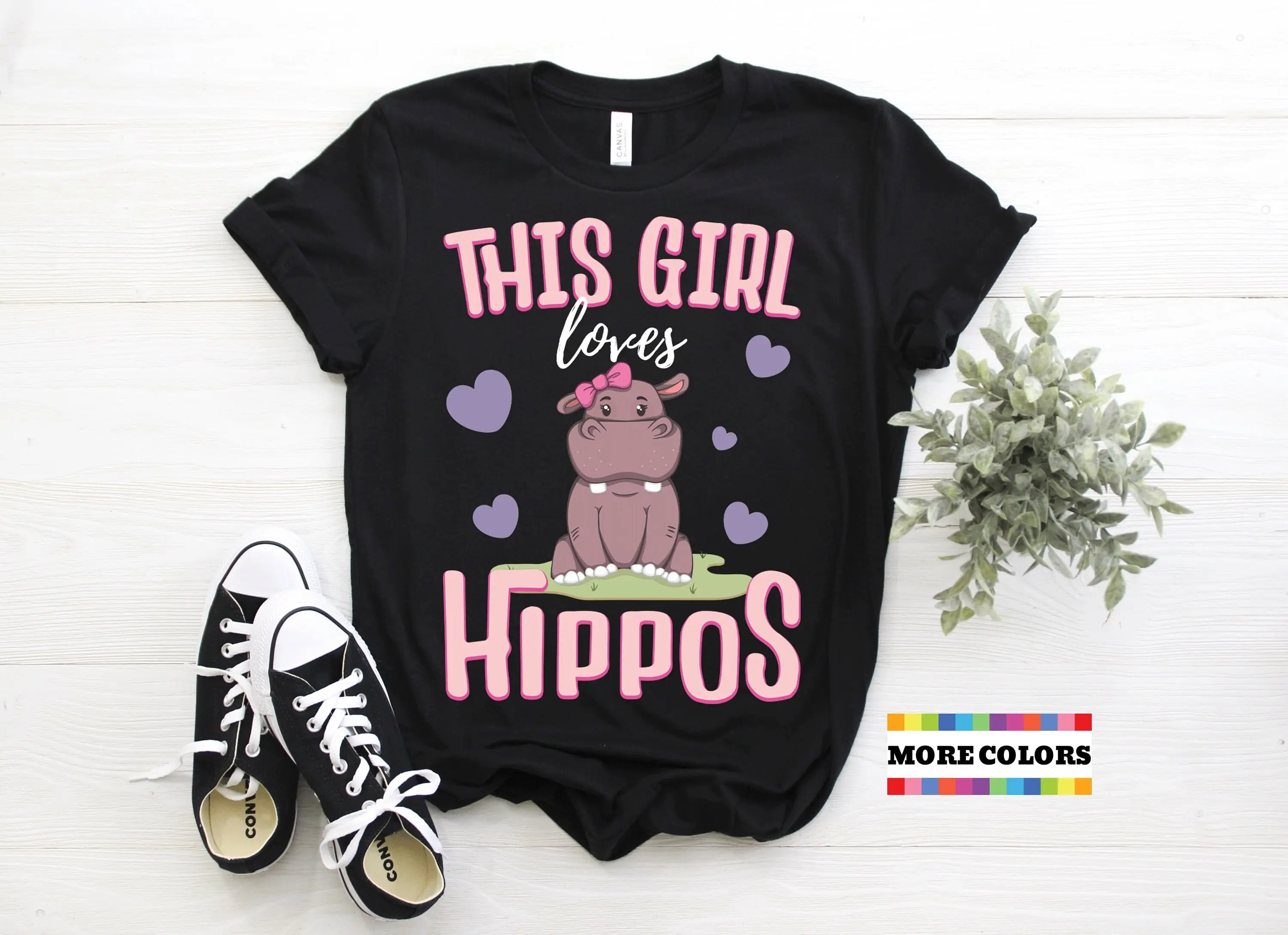 Cute Hippo T Shirt Funny Girl Who Loves Hippos Hippopotamus Fans Animal Lover Costume African Animals Birthday Present