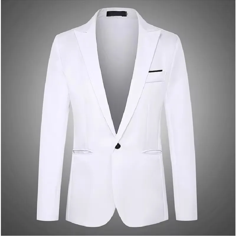 New Arrival Luxury Men Blazer Fashion Brand Suit Slim Fit Suit Blazers Male Jacket Business Casual Solid Color Long Sleeve