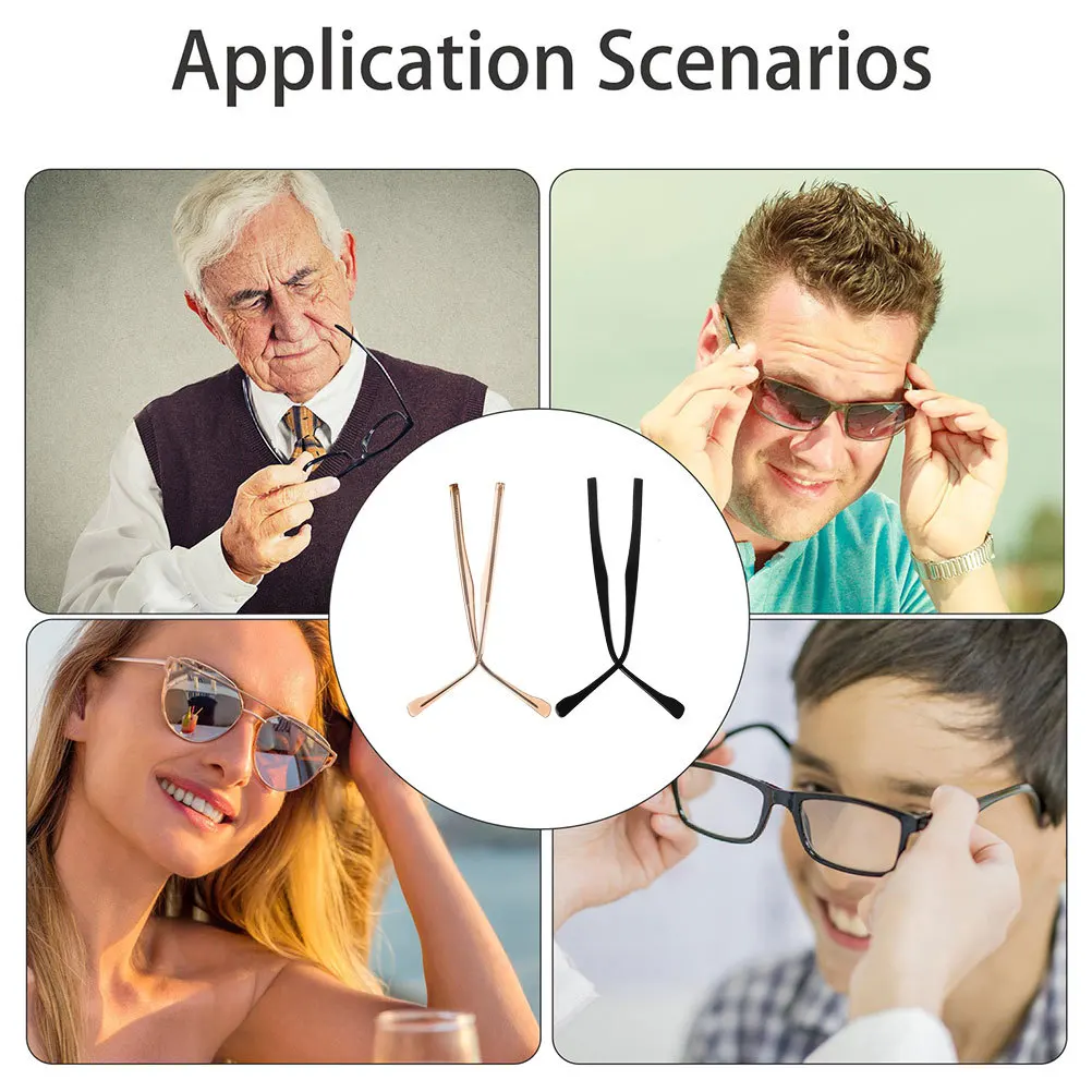 2 Pasang Kacamata Pengganti Logam untuk Perbaikan Kacamata, Aksesori Universal untuk Bagian Kacamata, Suku Cadang Pengganti Kacamata