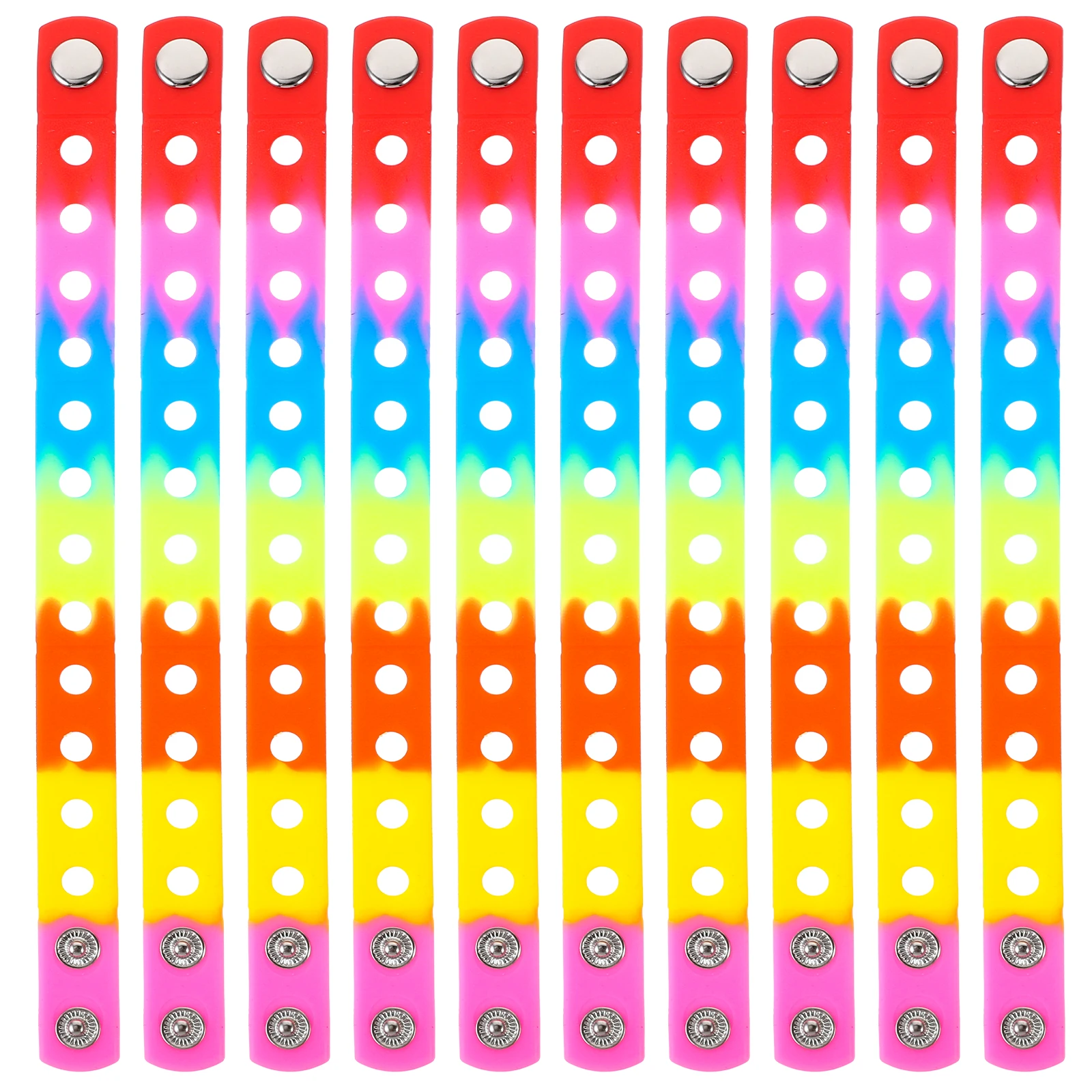 

10pcs Sports Wind Bracelets Colorful Silicone Wristbands for Events Party Concert Friendly Skin Flexible Suitable Adults