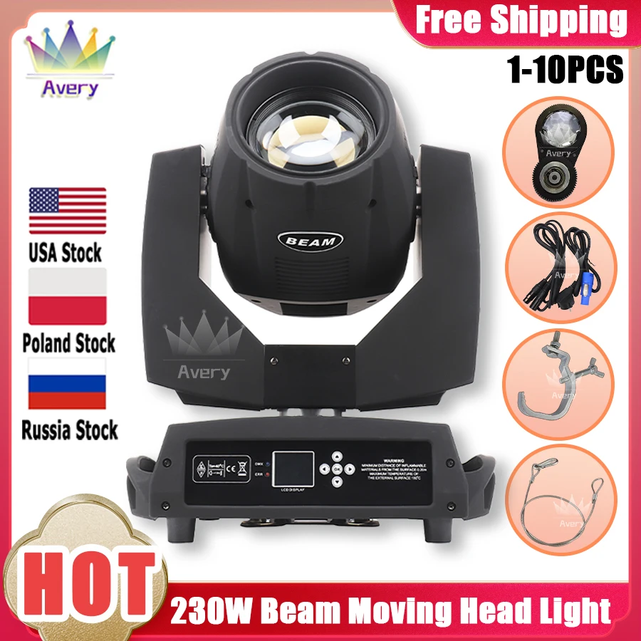 

No Tax 1-12Pcs Professional DJ Light 230W Beam Moving Head Light High Definition Lens Big Beam Stage Light DMX Fixture