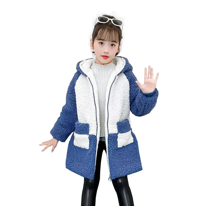 Children's Clothing Aabardine Fleece Spring Auatumn Hooded Long Sleeves Sweater 4-14 Years Teenage Outwear