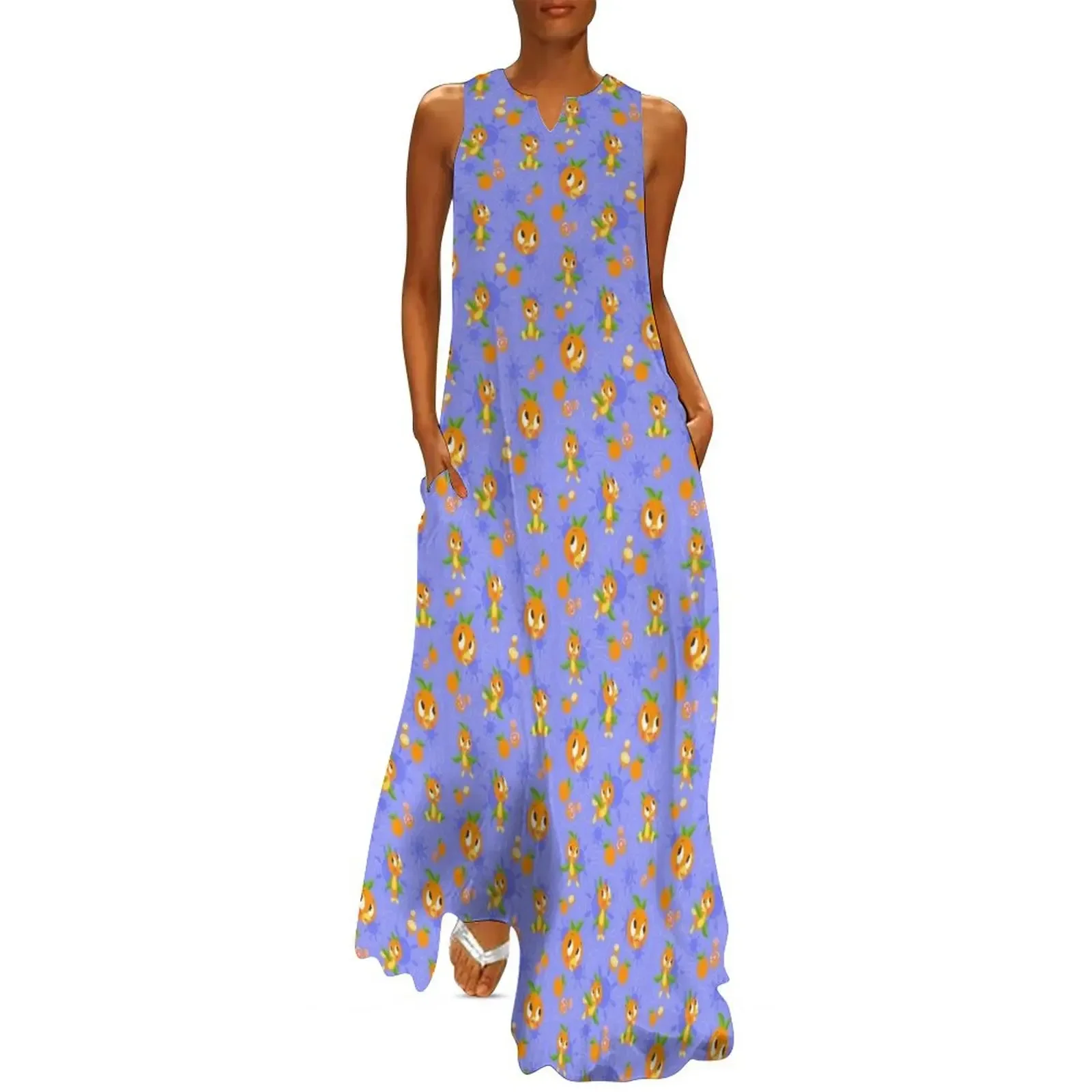 

Orange Bird Passholder Logo (periwinkle) Long Dress dresses for woman Dress