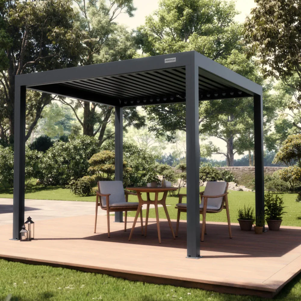 Pérgola inteligente costo 6m X 4m cenador techo con persianas de aluminio 4x4 impermeable jardín al aire libre terraza sistema de parasol