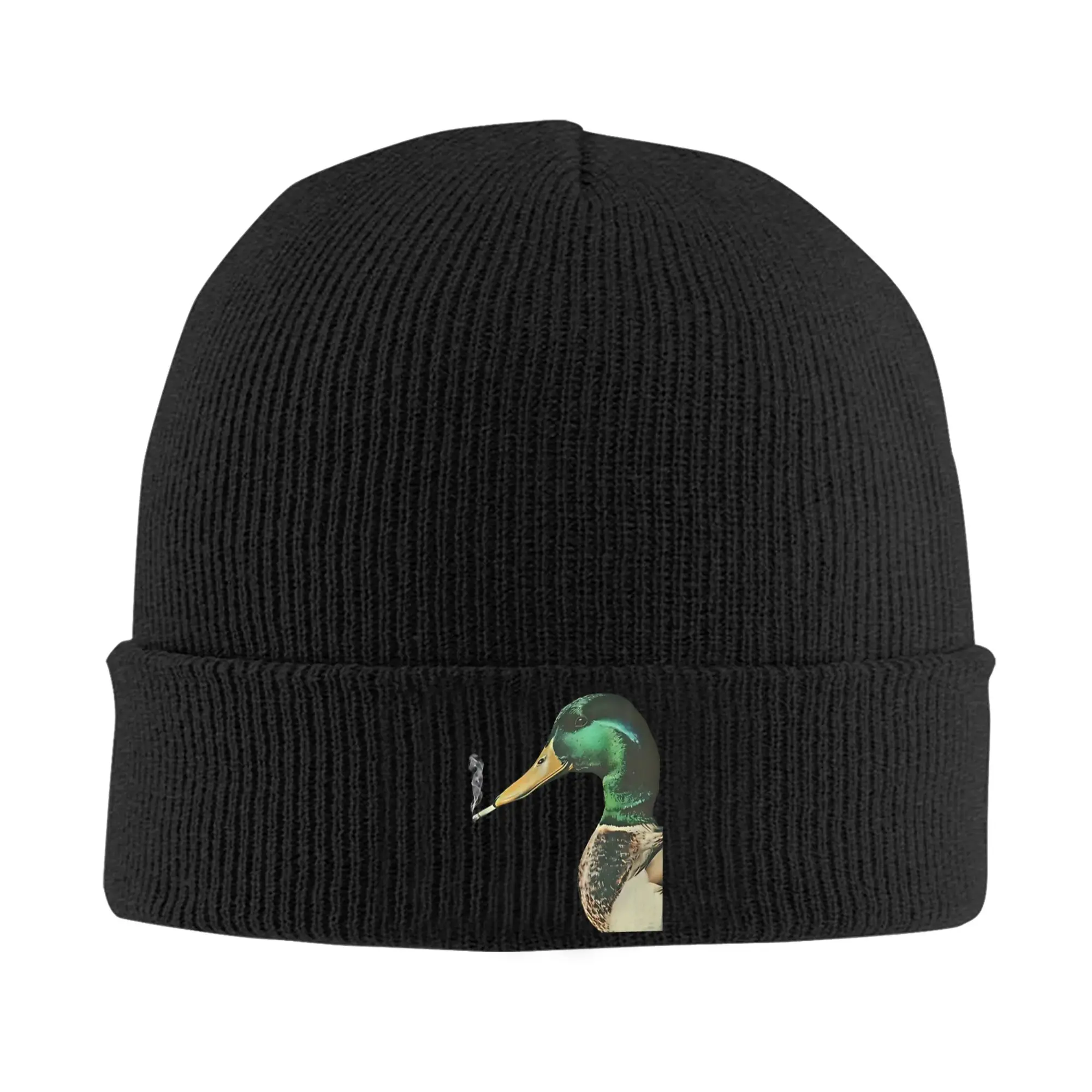 Mallard Smoking Cigarette Knitting Hat  Beanie Hats Outdoor Sport Thermal Elastic Men Women Bonnet Hats Winter Fashion Caps