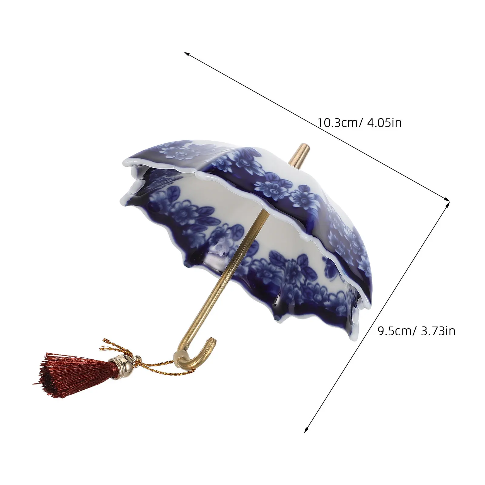 Blue White Porcelain Umbrella Tea Strainer Ceramic Loose Leaf Infuser Rotating Design Tea Ceremony Filter Umbrella Infuser