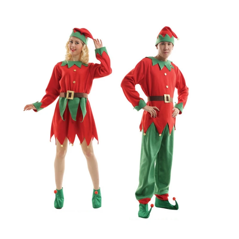 Christmas Family Costume Outfit Cosplay Santa Claus Party Suit New Year Performance Xmas Dress For Kids Couple Parent-Child Wear