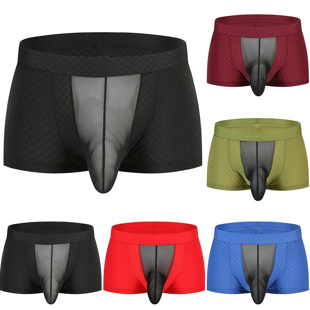 رجل منخفضة الخصر الفيل الأنف شير الملابس الداخلية ملخصات الملابس الداخلية Undershorts مطاطا الذكور سراويل فتل السروال