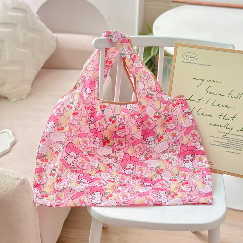 HelloKitty Portable Foldable Supermarket Shopping Bag Large Capacity Waterproof Tote Grocery Handbag Large Eco-friendly Bag Gift - view 5