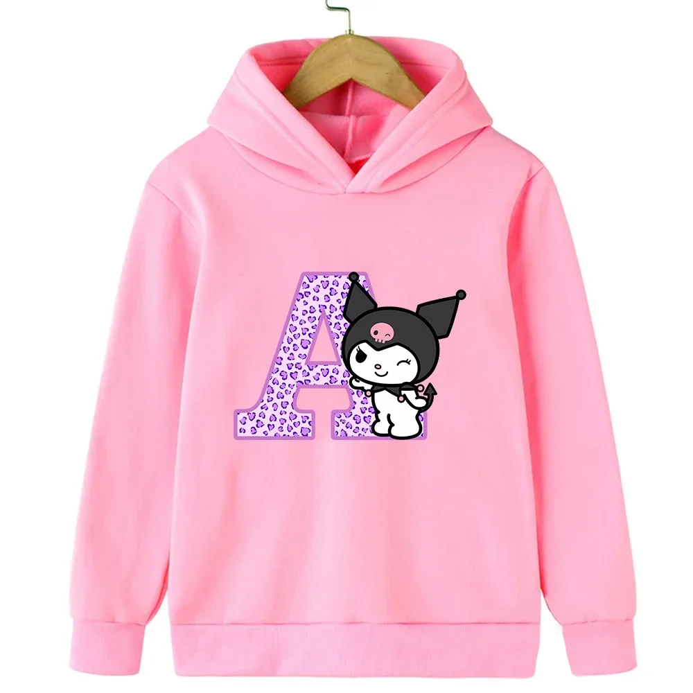 

New Kuromis Children Hoodies Name Letter A B C D Kids Pullover Casual Clothes Anime Kid Girl Boy Cartoons Kawaii Top Sweatshirts