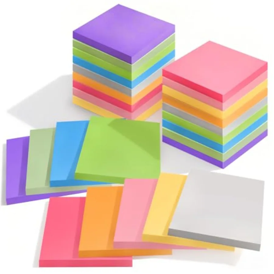 

Pack of 3x3 Inch Sticky Notes Self-Stick Memo Pads - 1620 Sheets in Total! Great for Home, Office and School