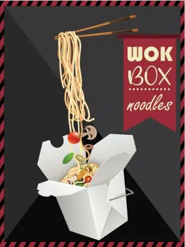 m1, Wok Box Noodles Pot Metal Wall Plaque Art Vintage Blechschild Retro Food