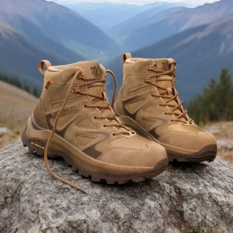 Mid-Top Mountain Hiking Boots for Men 2026 New Trend Hiking Men Shoes Non-Slip Trekking Mans Shoes Wearable Climbing Shoes Men