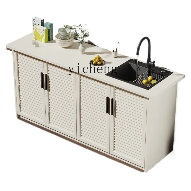 

XL Outdoor Storage Sink Basin One-Piece Cabinet Courtyard Large Capacity Locker