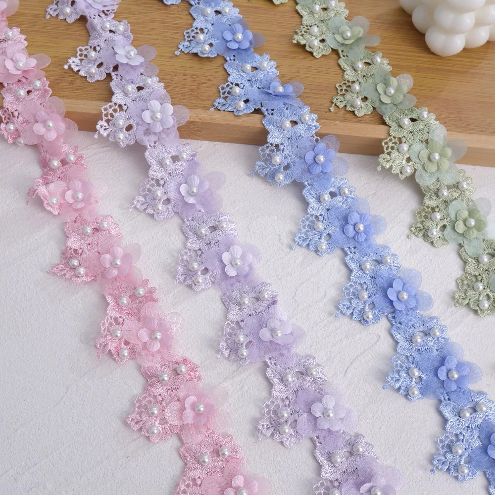 6.5Cm wide, colorful macaron series three-dimensional handmade bead lace, Lolita decorative accessories