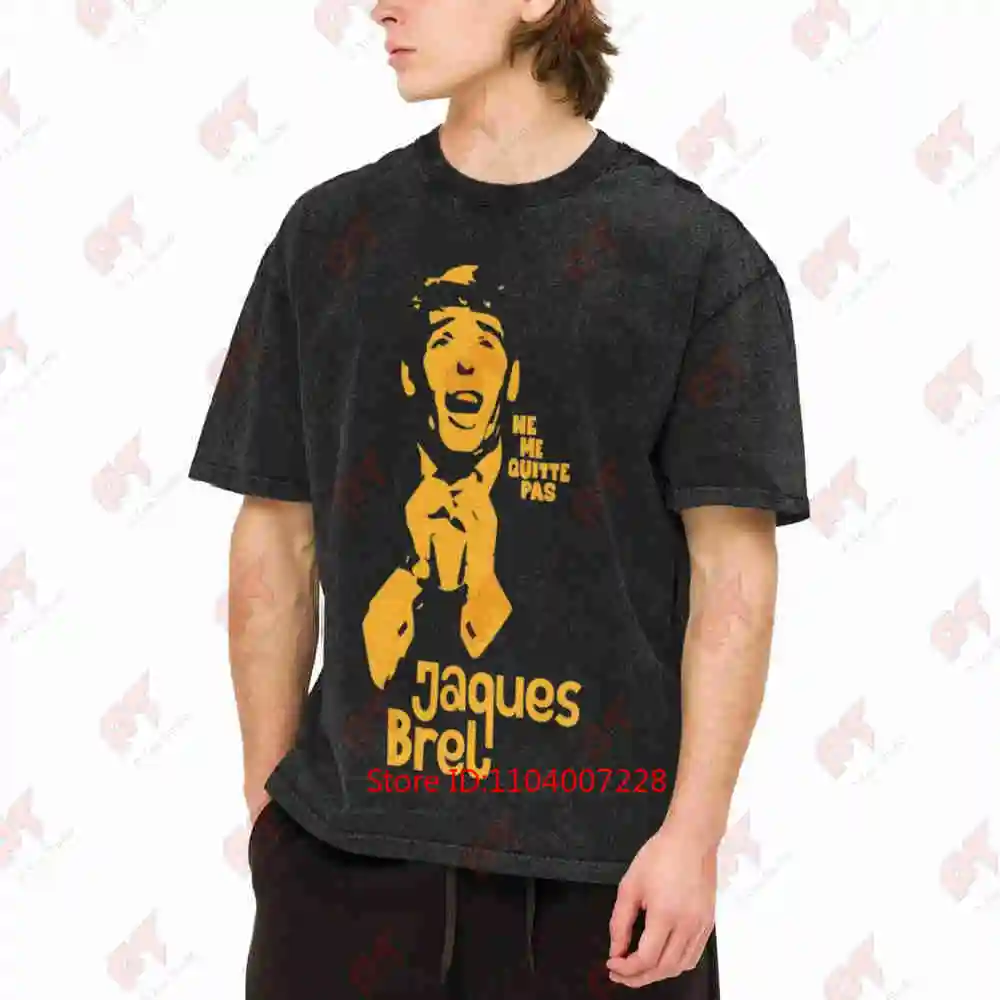Jacques Brel Vintage Washed Tee Pure Cotton T-Shirt