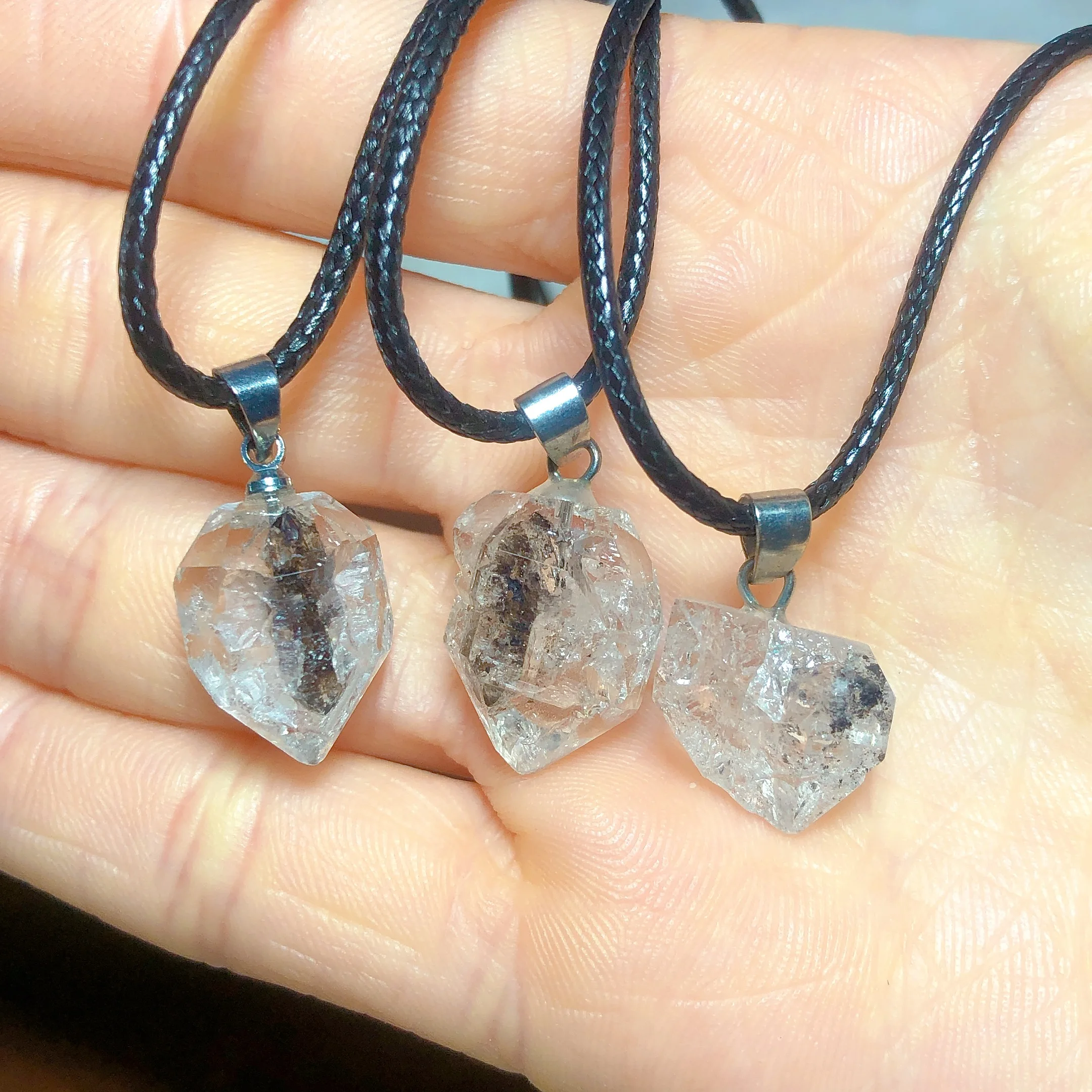 Natural Crystal Herkimer Diamond Pendant Gemstones Mineral Energy Reiki Home Decorations Gift