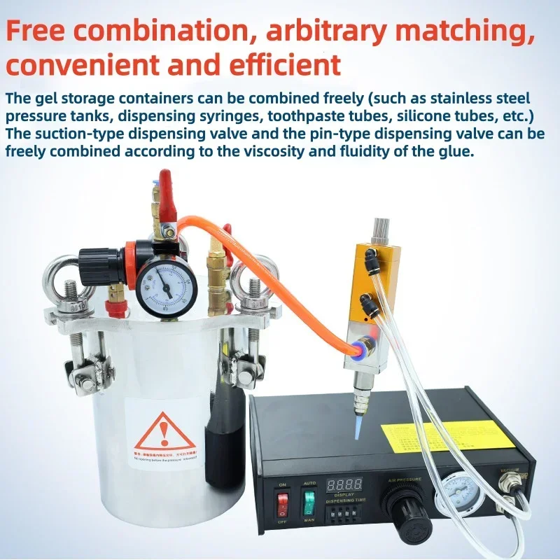 Pneumatic Dispensing Machine Semi-automatic Glue Dispenser Kit with Controller & Dispensing Valve Industrial Dispenser System