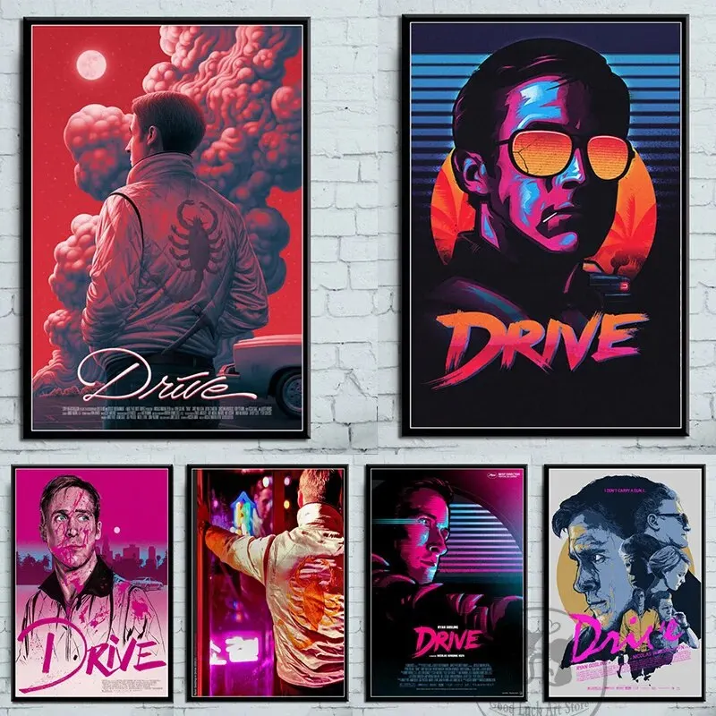 Drive Classic Movie Canvas Print Featuring Ryan Gosling Film Poster and Prints Art Wall High Definition for Living Room Home
