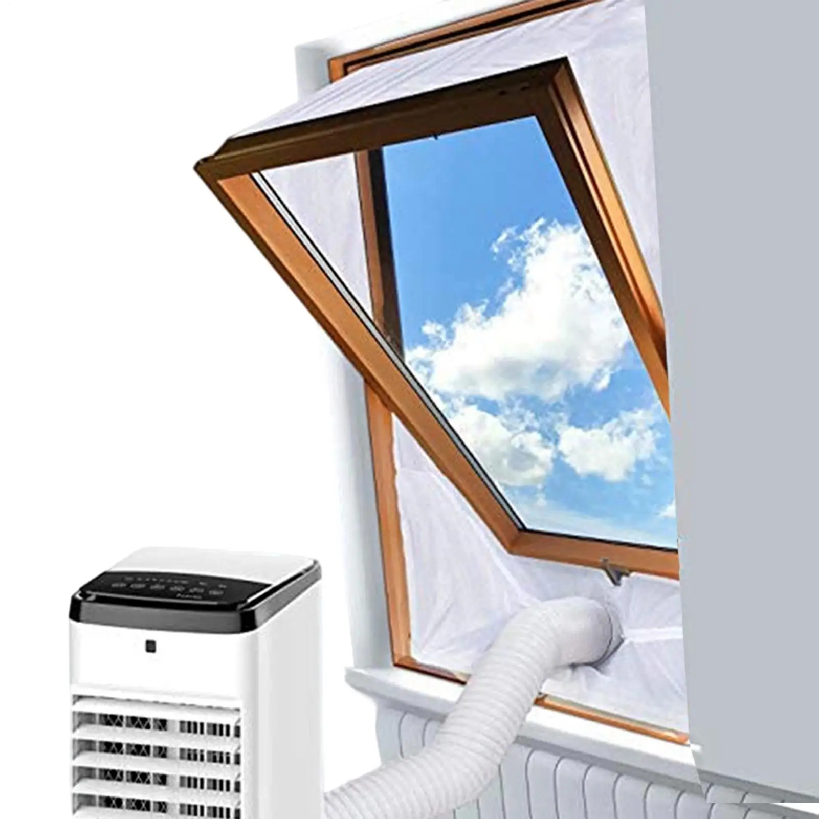 2 pièces Tissu d'étanchéité Oxford pour tuyau de ventilation de climatiseur de fenêtre inclinée, pour l'installation d'un climatiseur mobile sur fenêtre inclinée