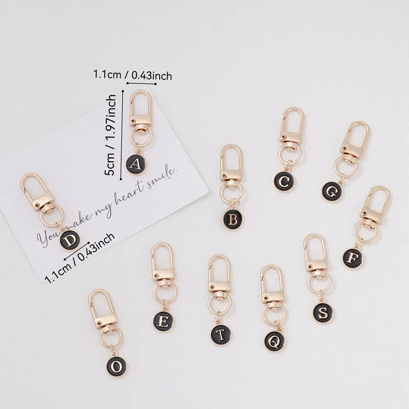 1PC Fashion DIY A-Z Letter A To Z Keychain Charms 26  Alphabet Initials Key Chain Ring Pendant Metal Holder Bag Accessories Gift