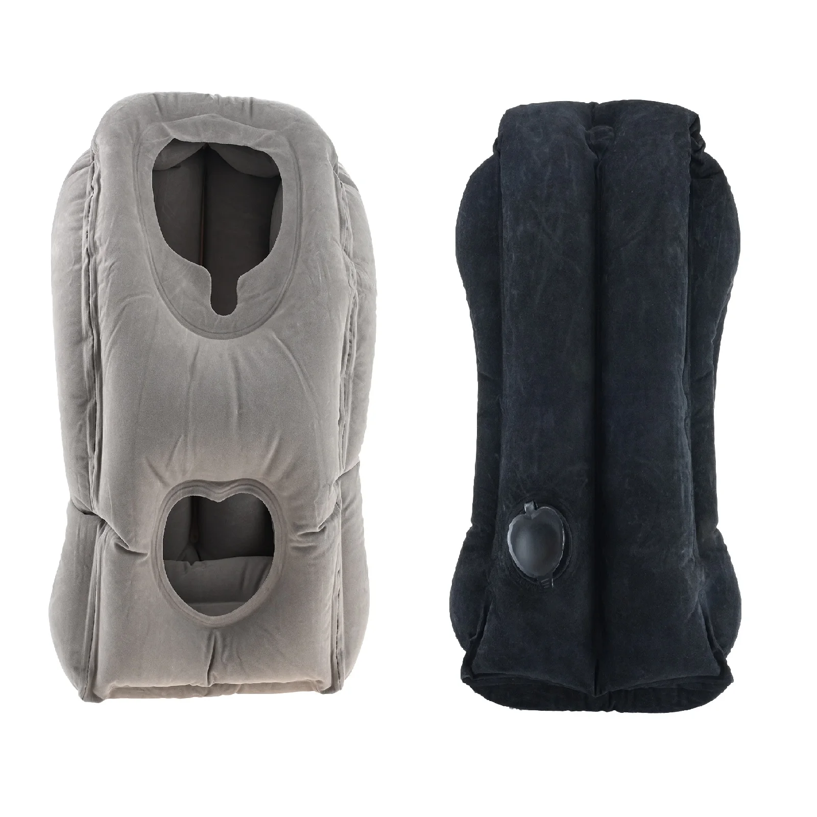 1pc Inflatable Travel Pillow PVC Portable Headrest Sleeping Bag Cushion Chin Neck Support for Airplane Train Office and Home Use
