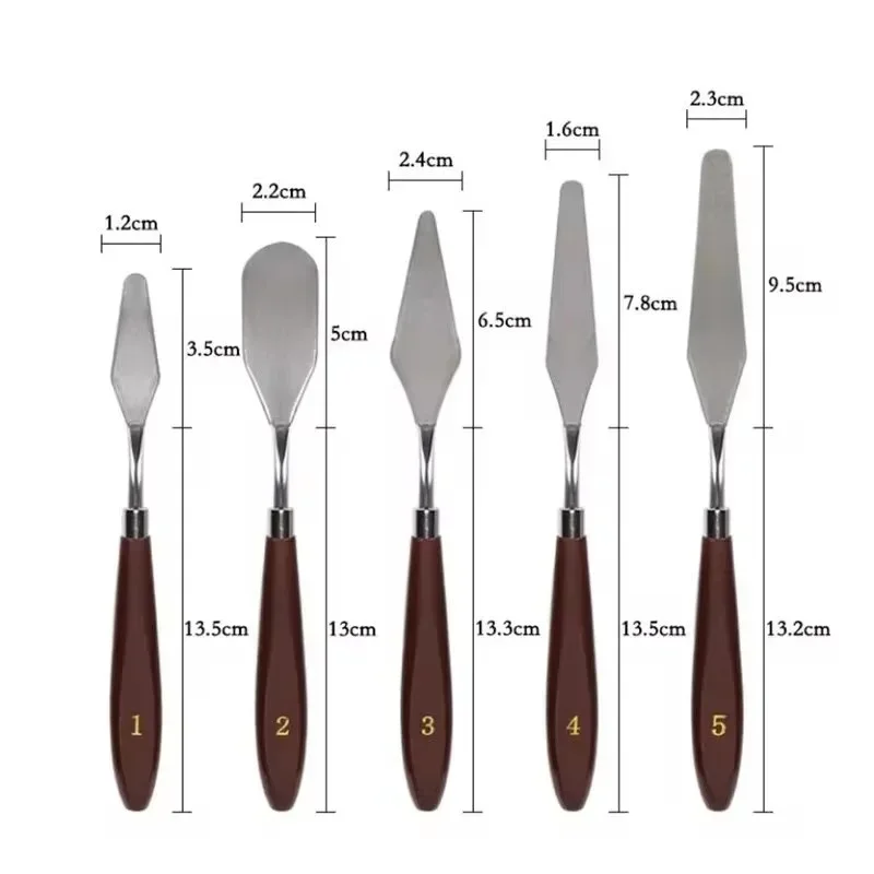 5pcs/Set of chocolate scraper, cream spatula, cake decoration, smoothing, trowel, color mixing, baking worker Tool set