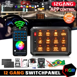COLIGHT 12/8 Gang Switch Panel with App Control Turn On/Off Multifunction 12V 24V Switch Panel for Truck Car Boat Truck RV SUV