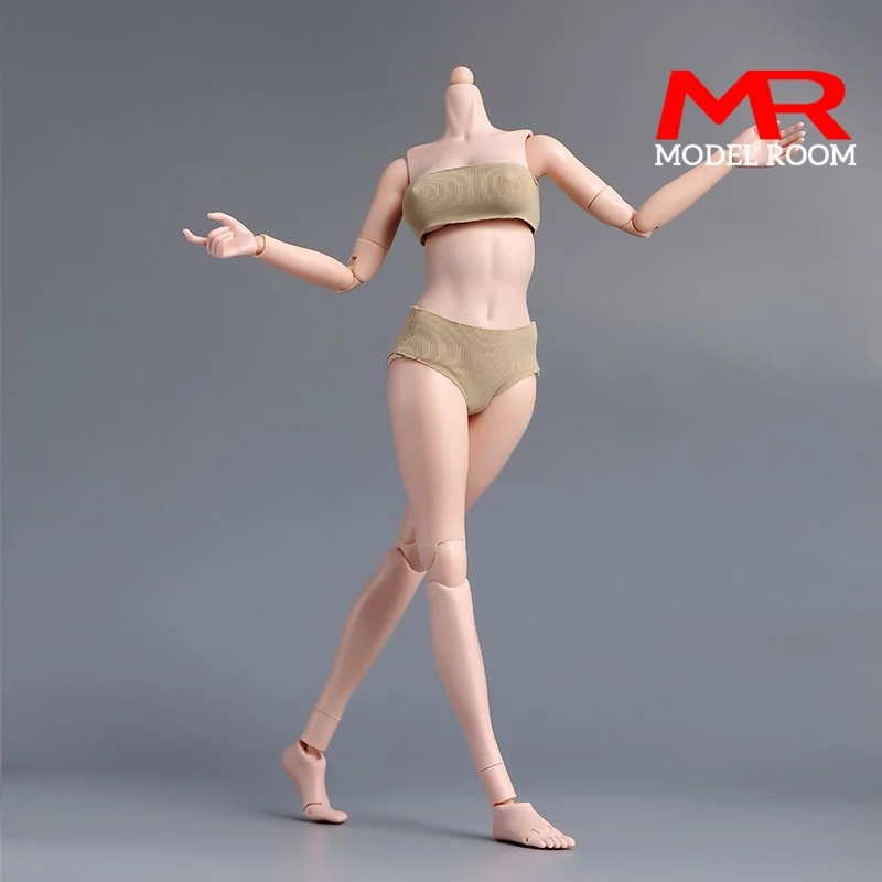 1/6 Maßstab Weiblicher Weißer Weizenfarbener Körper mit Flexiblen Gelenken, 12" Kleine, Mittlere, Große Brust Actionfigur-Puppe, Passend für 1:6 Kopfskulptur – Detail 7