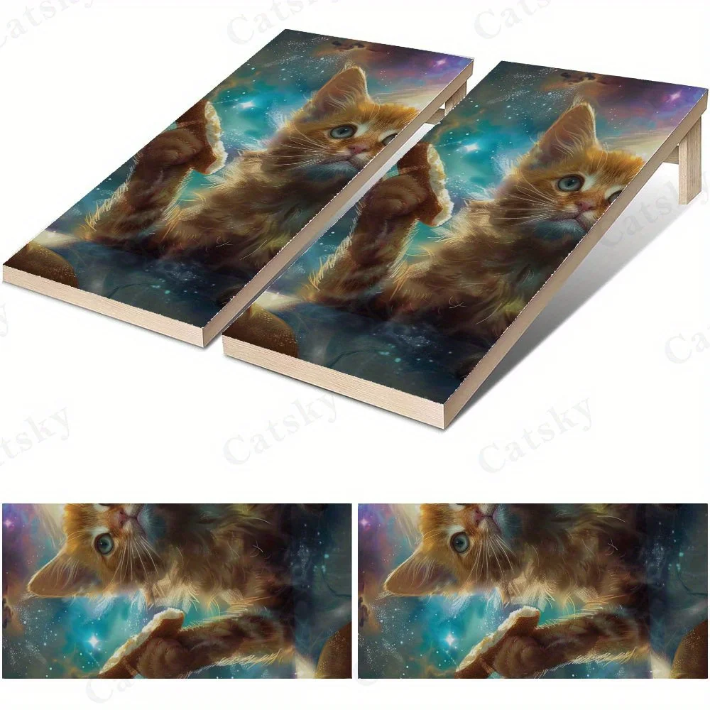 ملصق مغامرة القط الكوني، ملصق رمل فينيل مسطح ثنائي الأبعاد - صديق للميزانية وقيمة عالية، خالي من الفقاعات وسهل اللصق، وات #1