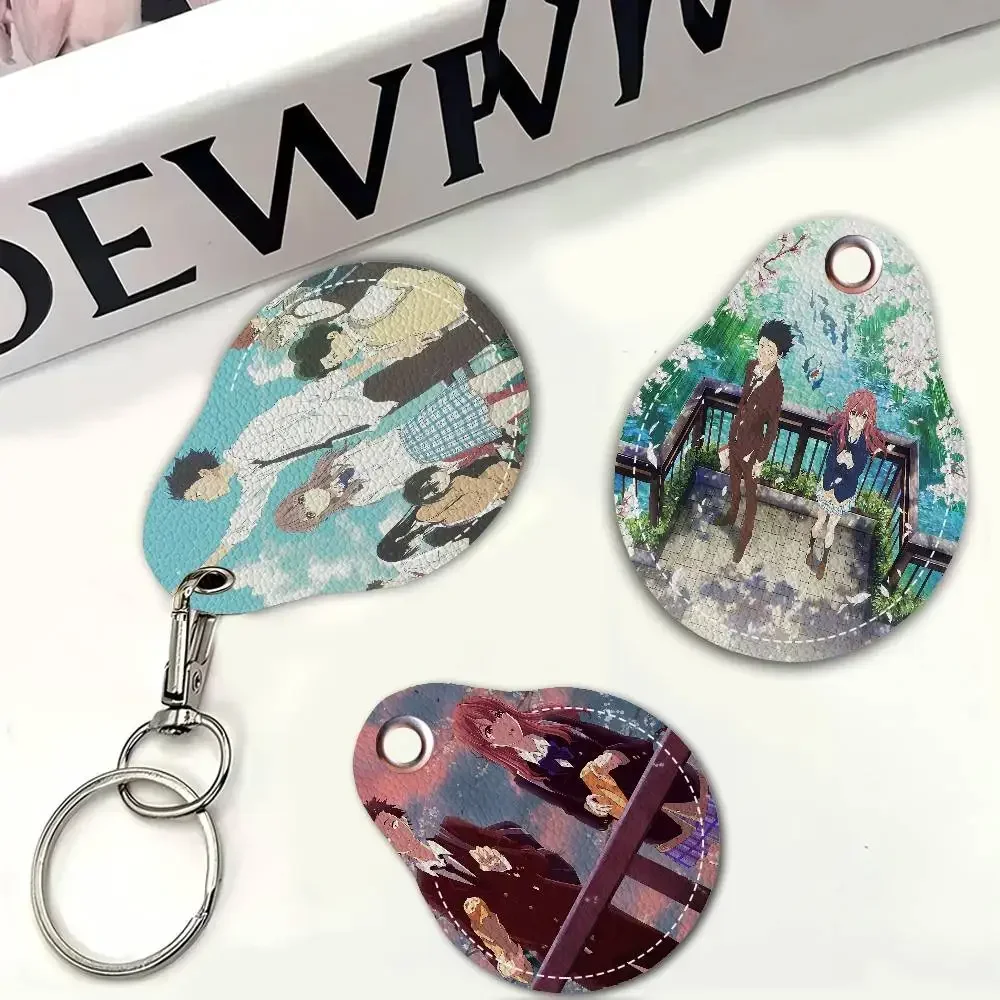 Anime Movie A Silent Voice Mini Water Drop Shape Community Access Card Holder Elevator Card Sensor Drop Card Protector Keychain