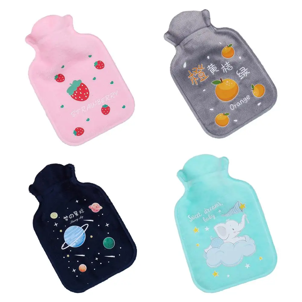 Hot Water Bag Cute Hand Warmer Heat Warm Cartoon Hot Water Bottle Water Filling Keeping Coldproof Small Soft Reusable