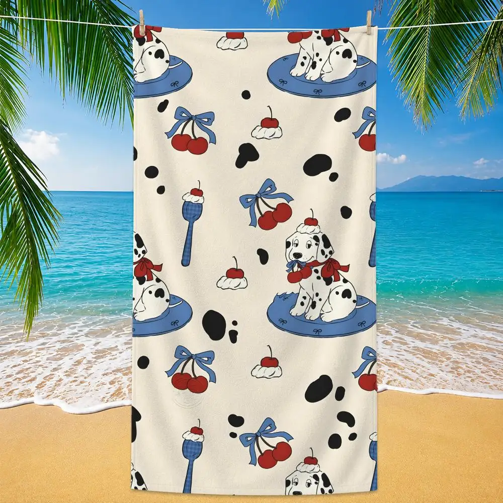 Dog Beagle Towel Polyester Beach Towel Quick Dry Sand Free Bath Towel for Summer Pool Travel Vacation