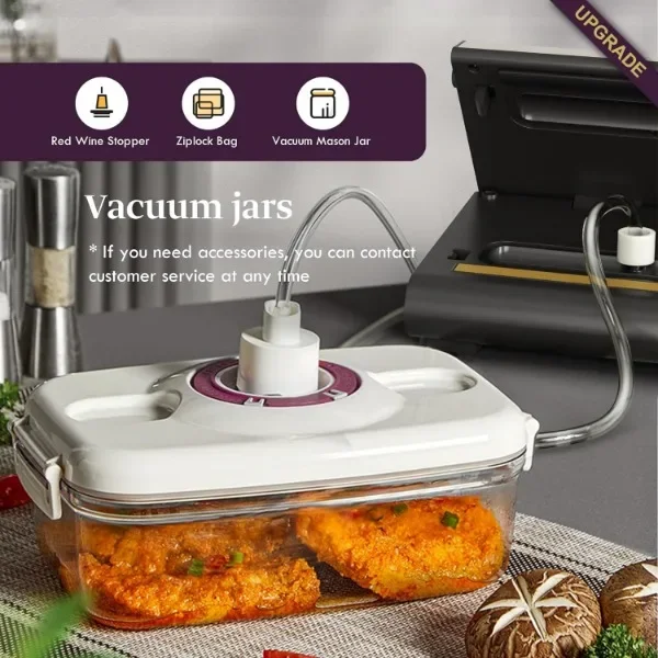 Vacuum Sealer Machine Powerful 90Kpa Precision 6-in-1 Compact Food Preservation System with Cutter
