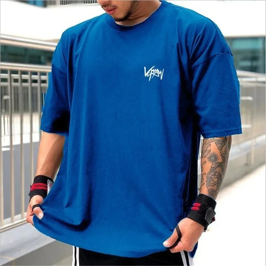 2024 New Summer Large Cotton T-shirt Men's T-shirt Sportswear Casual T-shirt Street Wear Half Sleeve T-shirt