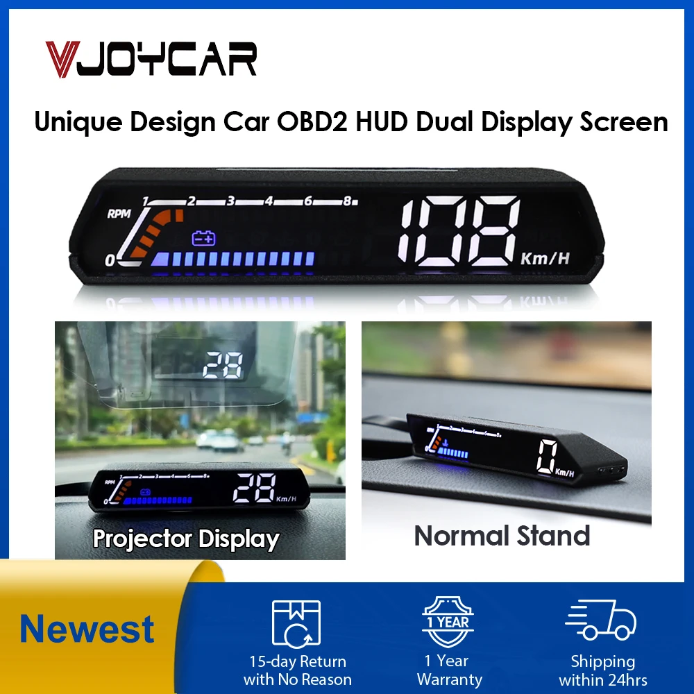 Nuevo coche OBD2 HUD Turbo Boost CVT Temperatura de aceite. Temperatura del agua Proyector de parabrisas Plus, soporte de pantalla Dual, consumo de