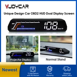 New Car OBD2 HUD Turbo Boost CVT Oil Temp. Water Temp. Fuel Consumption Unique Dual-screen Stand Plus Windshield Projector