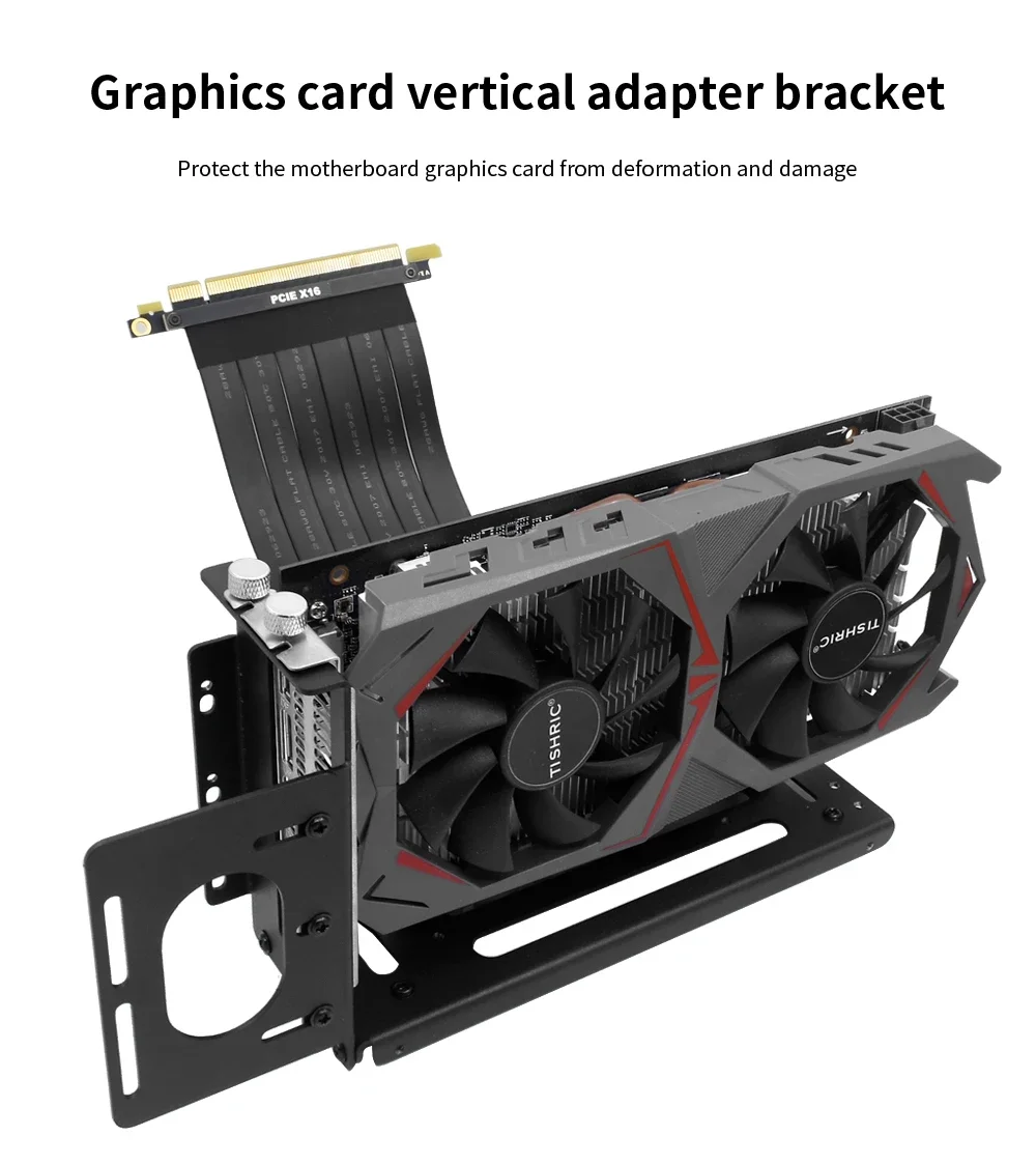 Soporte para tarjeta de vídeo, soporte para tarjeta gráfica, aleación de aluminio, GPU Vertical, soporte para tarjeta de vídeo de PC para caja de ordenador ATX
