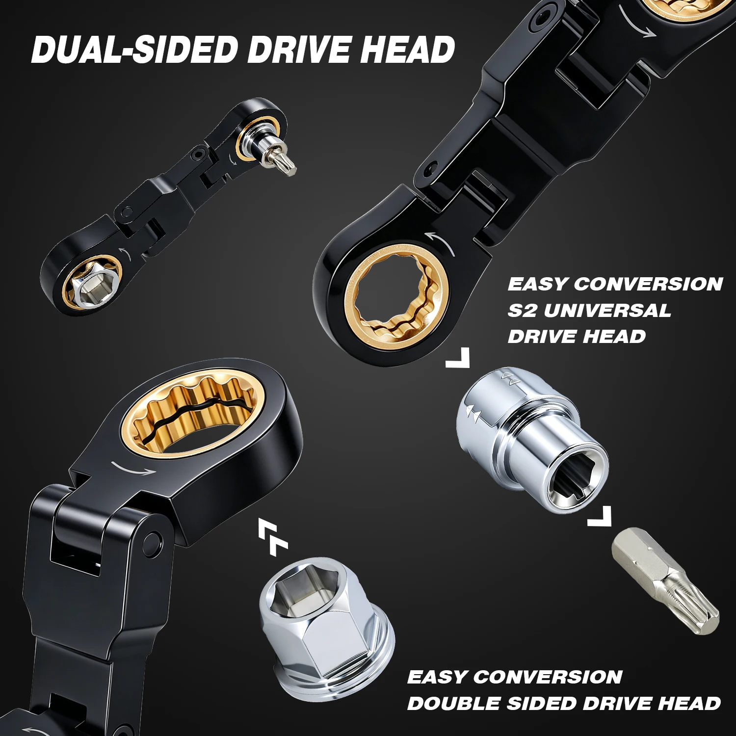 26-in-1 Steckschlüssel-Bit-Set aus 40CrV-Stahl, Mini Tragbares Schraubenschlüssel-Set, Mini-Ratschenschlüssel-Kit, Multifunktionales Kompaktes Werkzeugset – Detail 5
