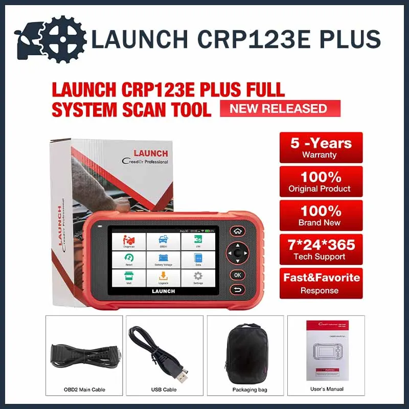 

LAUNCH CRP123E PLUS OBD2 Scanner,Supports All system Diagnostic Tools,2 years free Wi-Fi Update,ABS/SRS/TCM/Engine　