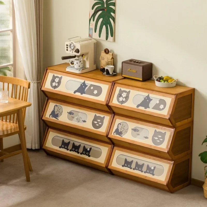 Multi-functional Bookcase Low bookshelf Shelf Locker Bookcase sliding door group Household combined floor storage